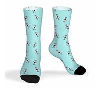 Calzini A Metà Polpaccio Doodle Robot Calze Sportive Resistente Calze Ciclismo Antiscivolo Socks Calcio Marito Perpalestra Corsa