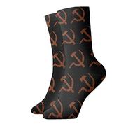 Calzini A Metà Polpaccio Former Soviet Union Flag Hammer Sickle Sport Calzettoni Traspirante Socks Calcio Antiscivolo Calze Ciclismo Palestra Perciclismo Marito