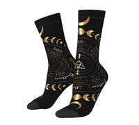 Calzini A Metà Polpaccio Gold Wiccan Calendar Compass Symbol Socks Calcio Comodo Calzini Sportivi Traspirante Calze Sportive Palestra Peranniversario Marito