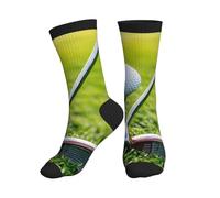 Calzini A Metà Polpaccio Golf Court Print Calze Ciclismo Elastico Socks Calcio Resistente Sport Calzettoni Per Marito Anniversario Corsa 40CM