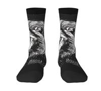 Calzini A Metà Polpaccio Lion Black And White Illustration Sport Calzettoni Comodo Calze Sportive Antiscivolo Calzini Sportivi Per Ciclismo Palestra Corsa