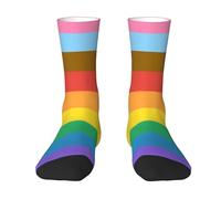 Calzini A Metà Polpaccio Progress Flag Rainbow Colours Calze Sportive Comodo Socks Calcio Antiscivolo Sport Calzettoni Per Corsa Palestra Marito
