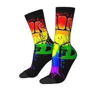 Calzini A Metà Polpaccio Rainbow Hearts Gay Pride Flag Colored Calze Sportive Elastico Sport Calzettoni Antiscivolo Socks Calcio Per Anniversario Palestra Marito