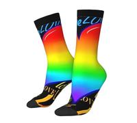 Calzini A Metà Polpaccio Rainbow Hearts Gay Pride Love Calze Ciclismo Elastico Socks Calcio Comodo Calze Sportive Per Anniversario Corsa Palestra