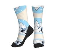 Calzini A Metà Polpaccio Snow-Capped Mountains Print Calze Sportive Comodo Socks Calcio Antiscivolo Sport Calzettoni Per Marito Ciclismo Corsa 40Cm