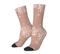 Calzini A Metà Polpaccio Sparkly Glitter Drips Pink Flower Blush Powder Calze Sportive Traspirante Calze Ciclismo Comodo Sport Calzettoni Per Palestra Anniversario Marito