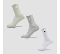 Calzini a metà polpaccio unisex MP (Confezione da 3) - Grigio/Matcha/Bianco - UK 9-11