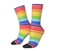Calzini A Metà Polpaccio Untidy Rainbow Stripes Calze Ciclismo Traspirante Socks Calcio Antiscivolo Calzini Sportivi Per Corsa Anniversario Marito