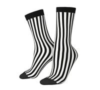 Calzini a righe verticali bianche e nere in stile Art Déco, ideali come regalo per uomo/donna, calzini casual unisex