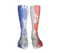 Calzini alti alla coscia Colori della bandiera della Francia Calzini a compressione sopra il ginocchio Calzini alti al ginocchio per donna Uomo Natale Halloween