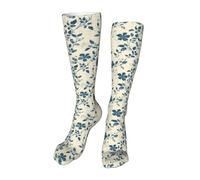 Calzini Alti Sono Abstract Botanical Florals Print Contenitive Donne Calzini Comodo Compression Socks Traspirante Sport Calzettoni Per Recupero Trekking Escursioni 50Cm