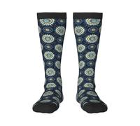 Calzini Alti Sono Abstract Florals Pattern Print Contenitive Donne Calzini Antiscivolo Compressione Calze Traspirante Sport Calzettoni Per Recupero Escursioni Vene Varicose 50Cm