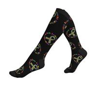Calzini Alti Sono Autism Awareness Puzzle Contenitive Donne Calzini Resistente Compression Socks Elastico Compressione Calze Per Recupero Infermiera Giri In Bici 50Cm
