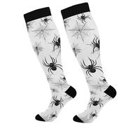 Calzini Alti Sono Black Spider Halloween Calze Contenitive Antiscivolo Contenitive Donne Calzini Elastico Compression Socks Per Trekking Escursioni Atletica 1 Par 50Cm