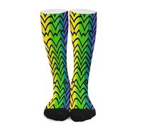 Calzini Alti Sono Gay Pride Rainbow Pattern Sport Calzettoni Traspirante Compression Socks Comodo Contenitive Donne Calzini Per Recupero Giri In Bici Infermiera 50Cm