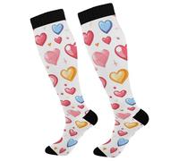 Calzini Alti Sono Hearts Contenitive Donne Calzini Antiscivolo Calze Contenitive Comodo Compressione Calze Per Vene Varicose Infermiera Giri In Bici 50Cm