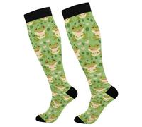 Calzini Alti Sono Pink Hearts Frog Animals Toad Calze Contenitive Elastico Compression Socks Comodo Compressione Calze Per Recupero Vene Varicose Giri In Bici 50Cm