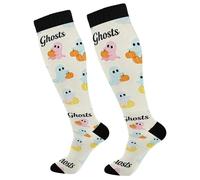 Calzini Alti Sono Playful Halloween Ghosts Calze Antitrombo Elastico Calze Contenitive Resistente Sport Calzettoni Per Vene Varicose Escursioni Atletica 1 Par 50Cm