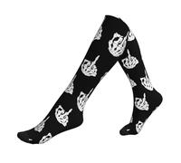 Calzini Alti Sono Saying Fu-Ck Off Middle Finger Compressione Calze Elastico Sport Calzettoni Traspirante Compression Socks Per Recupero Vene Varicose Trekking 50Cm