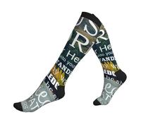 Calzini Alti Sono Trust In The Lord With All Thine Heart Inspirational Theme Verse Scripture (1) Comodo Calze Contenitive Antiscivolo Calze A Compressione Per Giri In Bici Trekking Recupero 50Cm