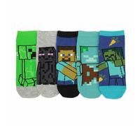 Calzini Ankle Da Donna Minecraft Zombies E Creepers 5 Paia - OSFA