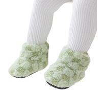 Calzini antiscivolo da pavimento per neonate e ragazzi, scarpe basse con suola in gomma, scarpe da primo camminatore per attività al chiuso in pile di corallo calzini per bambini, Verde, Small