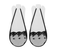 Calzini antiscivolo dal taglio basso, design invisibile, motivo floreale, con cinturino sul retro, non visibili, per scarpe casual da donna, scarpe basse con tacco invisibili, antiscivolo, Nero