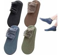 Calzini Antiscivolo in Pizzo Donna - Cotone Caldo con Volant, Taglio Basso alla Caviglia, Ideali per Uso Intorno a Casa(1,S(35-38))