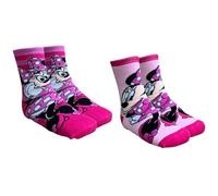 Calzini antiscivolo Minnie Disney set 2 paia di calze per bambini in misto cotone con soletta antiscivolo