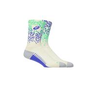 ASICS Performance Run Crew Sock Ivory / Cobalt Burst / Vital Green Unisex Size L