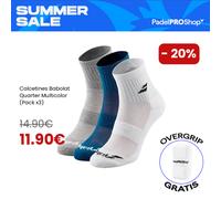 Babolat Confezione da 3 paia di calzini Quarter, multicolore, 43-46