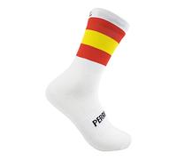 Calzini BANDIERA SPAGNA Ciclismo per uomo e donna. Colori originali, senza cuciture. Antiodore. Prodotto in Spagna. (Bianco, 40-42)