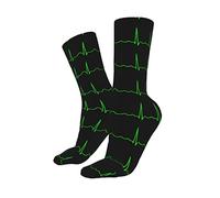 Calzini Battito Cardiaco Delle Linee Ecg Calze Trekking Classici Sport Calzettoni Elasticità Calze Uomo Per Camminata Yoga Outdoor 40Cm