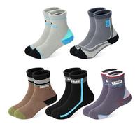 Calzini caldi in cotone per bambini, invernali, spessi, termici, con cartoni animati, 5 paia per bambini da 1 a 12 anni, righe, 3-5 Years