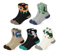 Calzini caldi in cotone per bambini, invernali, spessi, termici, con cartoni animati, 5 paia per bambini da 1 a 12 anni, Dinosauri, 3-5 Years