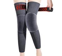 Calzini caldi sopra il ginocchio in cashmere, ginocchiere termiche invernali antiscivolo, ginocchiere in cashmere calde e antiscivolo estese (Black b,XXL)
