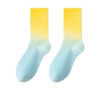 Calzini casual alla moda con gradiente tie dye comodi che possono essere | Calzini termici da donna, in lana merino, calzini elasticizzati da donna, calzini alla caviglia, calzini con volant