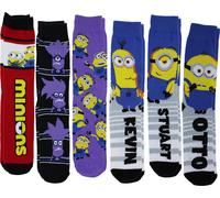 Calzini Casual Da Uomo Minions Di Cattivissimo Me, Confezione Da 6, Taglia 8-12