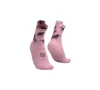 Compressport PRO RACING SOCKS V4.0 RUN HIGH - EAT MY DUST! Calze T2 Rosa