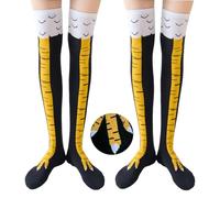 Calzini con Cosce di Pollo,2 Paia Calze Cosce di Pollo,Calze Donna Divertenti,Divertenti Calzini Alla Coscia di Pollo,Calzini Gallina,Piedi di Pollo Ginocchio Socks,Regali Per Donne Uomini E Bambini