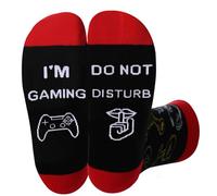 Calzini con scritta "Do Not Disturb I'm Gaming", divertenti regali per uomini, donne, bambini, adolescenti, ragazzi, figlio, fidanzato, mariti, papà, amanti del gioco, Nuovo Rosso, Taglia unica