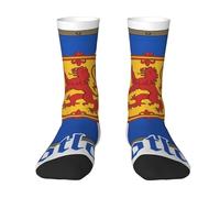 Calzini con scudo scozzese con leone per uomini e donne, morbidi, traspiranti, flessibili, comodi con design elegante, miglior regalo, bianco, Taglia unica