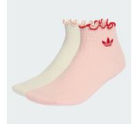 CALZINI CON VOLANT 2 PAIA Cream White / Sandy Pink 34-36