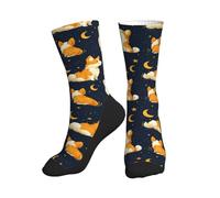 Calzini Corgi Moon Print Crew per donna e uomo, calzini divertenti e originali, unici per ragazze e ragazzi
