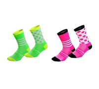 Calzini da ciclismo Pro da uomo e da donna, calzini da equitazione per bicicletta, sport alla caviglia, calzini atletici XC MTB BMX, nero, rosa, blu, verde, arancione, Verde e rosa., 8-10.5
