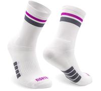Calzini da Corsa e Trail Running Imbottiti a metà tondo, Antiscivolo. Calze Sportive Tecniche Senza Sfregamenti per Uomo e Donna (IT, Testo, S, M, Regular, Regular, DUO Purple)