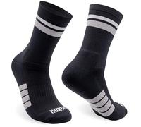 Calzini da Corsa e Trail Running Imbottiti a metà tondo, Antiscivolo. Calze Sportive Tecniche Senza Sfregamenti per Uomo e Donna (IT, Testo, S, M, Regular, Regular, DUO Black)