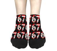 Calzini Da Donna 67 Christmas Fun Patterned Funny Novelty Crazy Design Calzini Alla Moda Casuale Moda Calze Running, Per Palestra, Camminata, Marito, 40cm