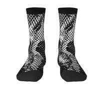 Calzini Da Donna Black White Snake Skin Printed Calzini Per Scarpe Sportive Morbidi E Caldi Comode Calze Running, Per Estive, Amico, Marito, 40cm