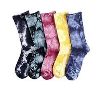 Calzini da donna colorati in cotone tie-dye, calzini da donna morbidi, calzini sportivi da donna arcobaleno tie dye
